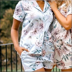 LE ROSE SASHA PARISIAN FLEUR SATIN SLEEP SET